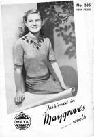 vintage ladies fair isle jumper with fair isle at yoke 1940s