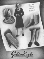 vintage ladies sock and stocking kintting pattern 1940s