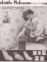 vintage childs sock knitting pattern 1930s