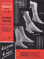 vintage sock knitting pattern 1940s