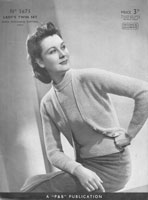 vintage ladies rib twinset knitting pattern 1940s patons