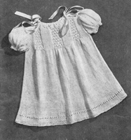 vintage 1040s dress knitting pattern in silk for baby