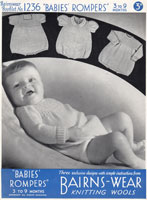 baby knitting pattern for romers from 1930s