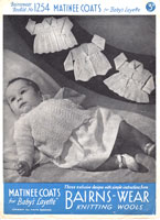vintage 1930s baby kniting pattern for matinne jackets