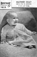 vintage baby matinee coat kniting pattern from bestway in 1940s