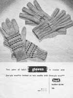 vintage gloves simple fair isle 1940s
