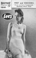 vintage ladies underwear knitting pattern 1940s for vest and knickers bestway 1091