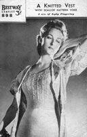 vintage ladiesvest knitting pattern from 1940s