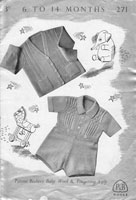 vintage baby boys trouser set knitting pattern 1950s