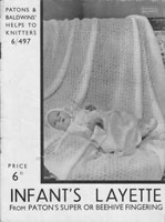 vintage baby shawl and layette knitting pattern 1930s