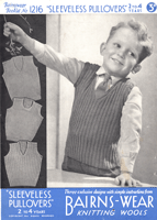 vintage boys round neck and v neck slip overs or tank tops knitting pattern from 1930s 2 to 4 years