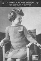 vintage little girls suit knitting pattern from 1940s