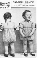 baby knitting pattern from 1940s for romper