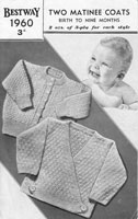 vintage baby cardigans knitting pattern from 1940s