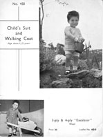 vintage knittting pattern for little boys suit and coat from 1940s