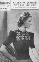 vintage ladies fair isle knitting pattern ladies 1940s