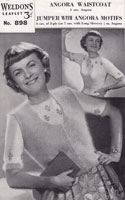 vintage weldons 1940s ladies fair isle knitting pattern angora waist coat jumper