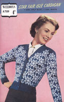 vintage ladies fair isle cargdigan 1940s
