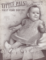 vintage baby knitting pattern littl pals dress booklet 1930s