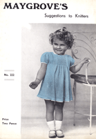 vintage toddlers girls dress knitting pattern from 1930s