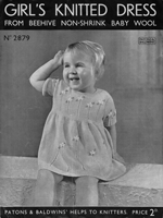 vintage baby knitting pattern fro dress 1930s