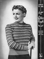 vintage ladies stripe jumper knitting pattern 