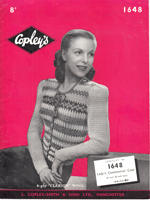 vintage ladies continetla jacket knitting pattern from late 1930s