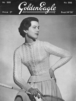 vintage ladies cable tennis cardigan 1940s knitting pattern