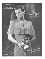 ladies cape for evening or bed time knitting pattern from 1940s