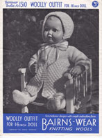 vintage aby set knitting pattern 1940s bairnswear 