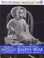 vintage doll knitting pattern for baby doll ourfit bairnswear 1940s