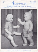 vintage baby doll romper fro roddy or pedigree doll with pram set knitting pattern 1950s