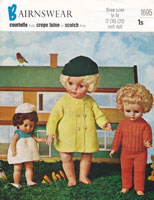 Vintage knitting pattern for dolls clothes