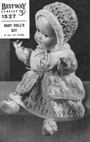 vintage baby doll knitting pattern for sale bestway 1527 1940 in good condition
