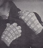 vintage fair isle glove knitting pattern 1940s
