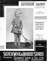 vintage little girls coat and beret knitting pattern from 1940s