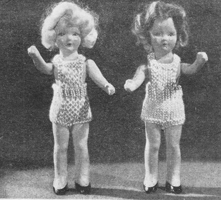vintage 1949 swim suit knitting pattern for 6 inch twin dolls