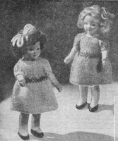 vintage dress with fair band to fit twin dolls from 1949