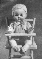 vintage baby doll knitting pattern from 1950 for boy doll