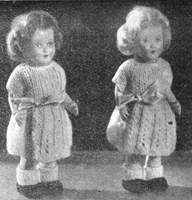 vintage twins knittingn pattern early dolls with sucked lemon face 