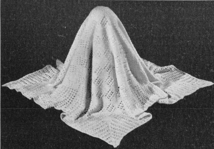 Vintage Baby 3ply wool  shawl measures 30 square when complete PDF Knitting Pattern
