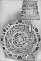 very vintage crochet pattern for lamp shade and cushion 