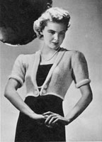 vintage ladies knitting pattern for a bolero from 1939