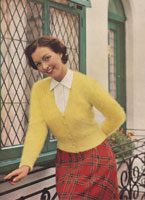 vintage ladies angora cardigan knitting pattern 1949