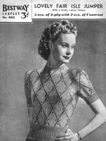 vintage ladies fair isle knitting pattern for ladies jumper 1930s