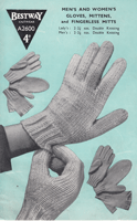 vintage mens knitting pattern for gloves 1940s