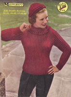 ladies winter jumper vintage knitting pattern