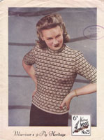 vintage ladies knitting pattern for fair isle jumper 1940s