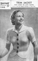 vintgage fitted jacket knitting pattern from 1940s