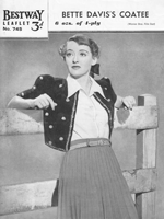 vintage ladies bolero knitting pattern with Bette Davis as model
